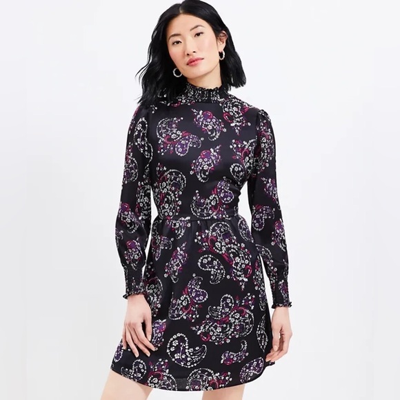 LOFT Dresses & Skirts - NWOT Loft Paisley Smocked Mini A-line Dress